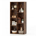ELLEGNT 1 PCS 7-Cube Storage Bookcase-Freestanding, Vertical/Horizontal, 7 Compartments, Rustic Brown