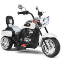 ELLEGNT Kids 6V 3-Wheel Electric Motorcycle Ride On Toy with Headlight and Horn Ages 3+, White