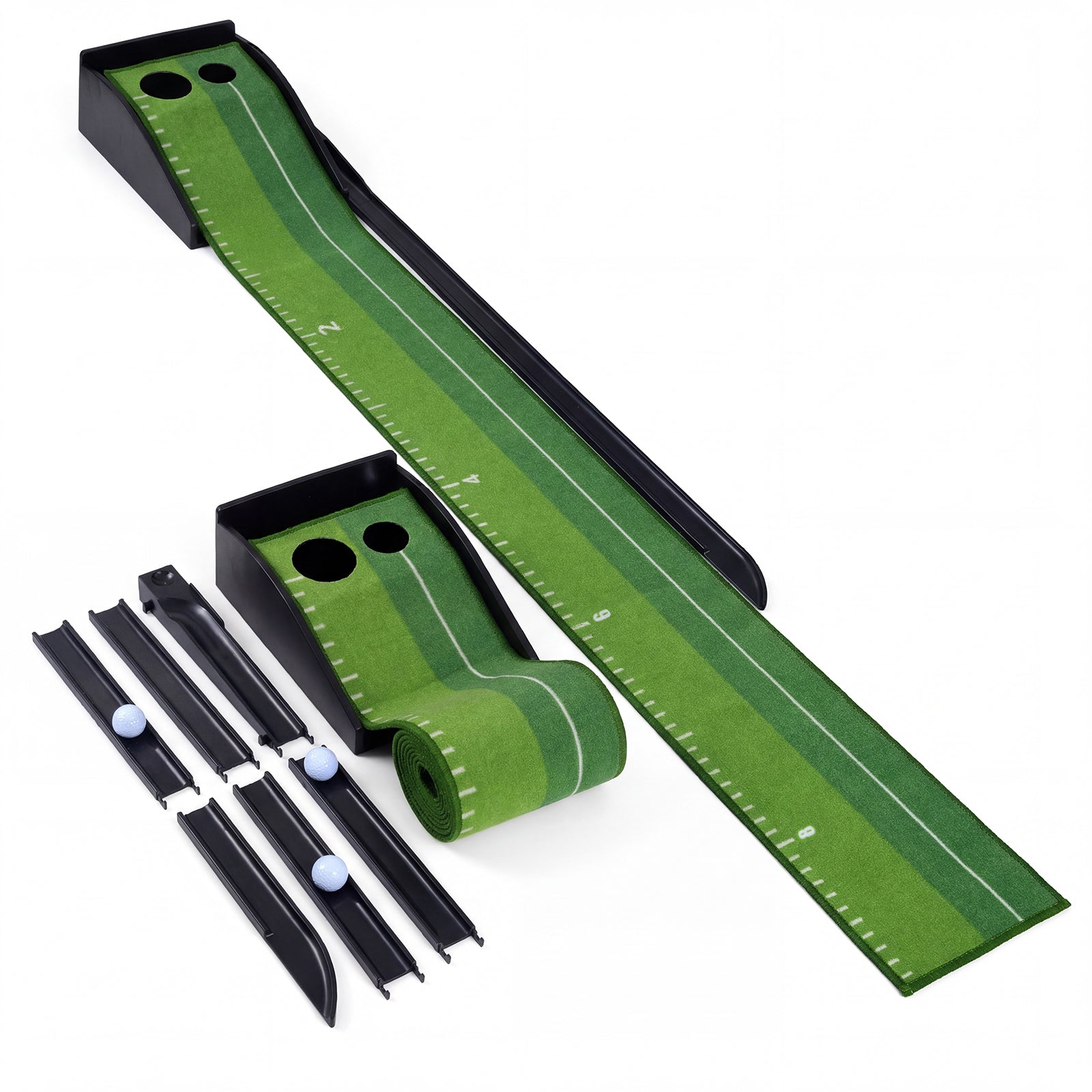 ELLEGNT Putting Green with Auto Ball Return-3 Practice Balls, Non-Slip Mat for Golf Training at Home