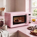 ELLEGNT 0.7 cu.ft. Retro Countertop Microwave Oven, 700W, Pink