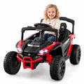 ELLEGNT 12V Kids Ride On UTV with Remote Control, 3 Speeds, LED Lights, Red
