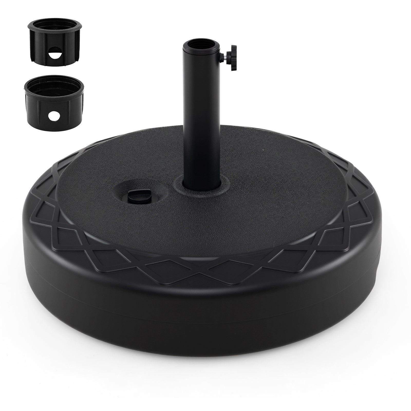 ELLEGNT Heavy Duty Fillable Umbrella Base-90 LBS Round Sand Filled Stand for Market Umbrellas