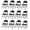 ELLEGNT 12 PCS Folding Chairs with Metal Frame and PVC Leather-Stackable Dining Chairs for Indoor