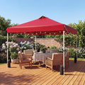 ELLEGNT Pop up Canopy Tent-10x10 FT, Wheeled Storage Bag, 4 Sandbags for Weight, Red