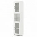 ELLEGNT 1 PCS Bathroom Cabinet-Floor Storage, 2 Fluted Doors, 4 Rubber Feet, White
