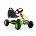 ELLEGNT 4 Wheel Kids Go Kart, Pedal Powered Ride On Toy Car with Adjustable Seat, Ergonomic Backrest and Hand Brake, Outdoor Bike Cart for Boys and Girls 3-6 Years Old, Green