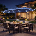 ELLEGNT 13FT Double?Sided Solar Patio Umbrella-Crank Handle and Umbrella Base Included, Navy