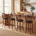 ELLEGNT 4 PCS Swivel Bar Stools with Backs-30 in Counter Height Stools with Solid Wood Legs and Footrest for Home Bar,Expresso