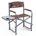 ELLEGNT 1 PCS Lightweight Folding Camping Chair, Portable Director Style with Side Table, Camouflage
