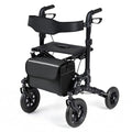 ELLEGNT Rollator Walker for Seniors with Seat, Mesh Backrest, and Spring Suspension with Cane Holder