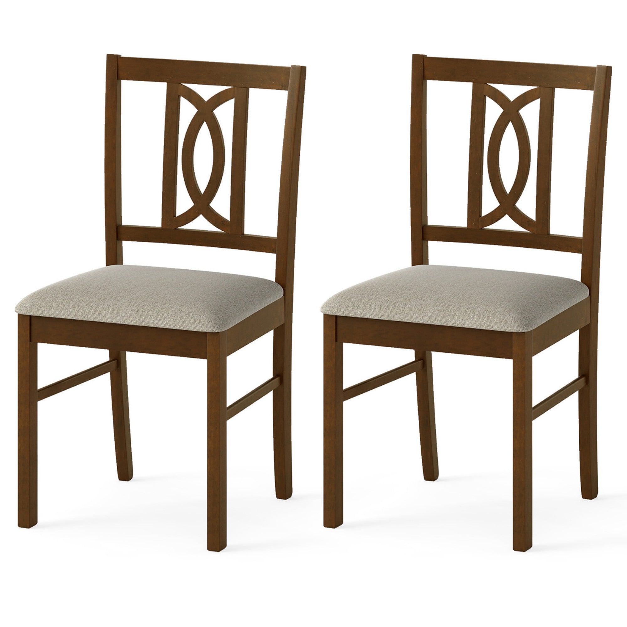 ELLEGNT 2 PCS Dining Chairs with Hollowed Backrest and Padded Seat-Upholstered Kitchen Chairs for Living Room