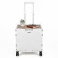 ELLEGNT Telescoping Handle Folding Cart-4 Rotating Wheels, Lid, Cup Holder, Collapsible Utility Wagon, White