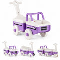 ELLEGNT Kids 4-in-1 Ride-On Push Car with Trailer, Toddler Foot-to-Floor Sliding Toy, Music, Under-Seat Storage, Steering Wheel, Sit and Scoot for Boys and Girls, Purple