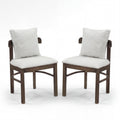 ELLEGNT 2 PCS Solid Wood Dining Chairs-Curved Backrest, Removable Cushion Pillow and Soft Padded Seat,  Gray + Brown