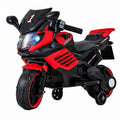 ELLEGNT 6V Kids Ride On Motorcycle with Removable Training Wheels, LED Lights, Music, Ages 3+, Red
