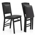 ELLEGNT 2 PCS Foldable Chairs with High Backrest and PVC Padded Seat-Lightweight, Space?Saving, Black