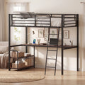 ELLEGNT Heavy Duty Twin Loft Bed with Charging Station-Includes Desk and Shelves for Space?Saving Storage