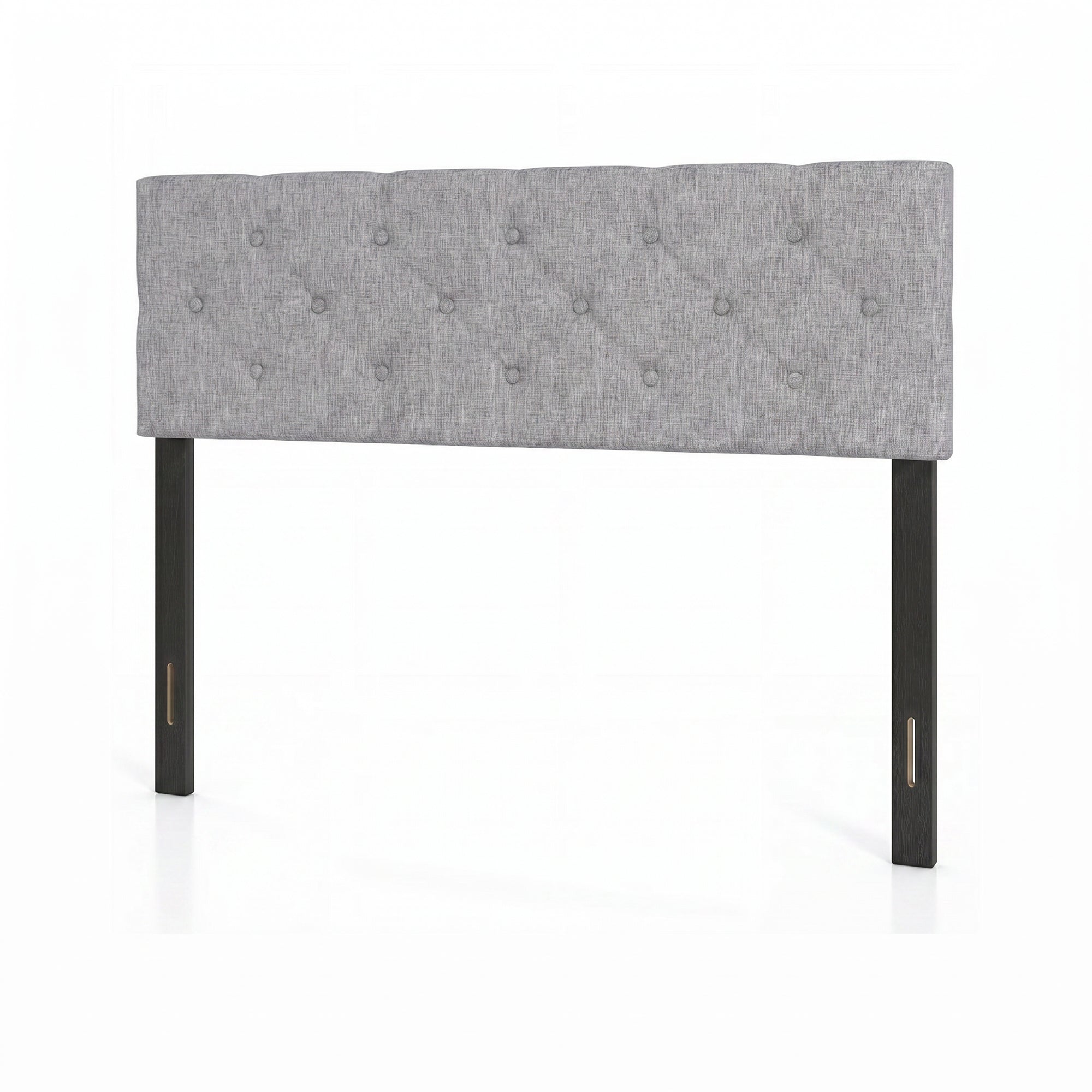 ELLEGNT Queen/Full Size Upholstered Headboard Tufted Linen, Foam Padding, Wood Legs, 2 Adjustable Widths, Bedroom Mount Panel, Gray