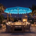 ELLEGNT Solar LED 10 FT Patio Umbrella-Includes 32 Lights, Weighted Base, Sandbags, Turquoise