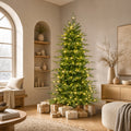 ELLEGNT 6 ft Pre-Lit Hinged Artificial Christmas Tree, LED Lights, Remote, Stand