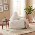 ELLEGNT Adult Bean Bag Chair-Soft Corduroy Cover and Sponge Filling for Living Room, Bedroom, or Dorm Beige