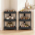 ELLEGNT 2-Pack 3-Tier Wire Shelf, Detachable Stackable Storage Unit with Drainage Holes, Freestanding Utility Rack for Bathroom Kitchen Laundry Pantry, Black