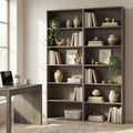 ELLEGNT 2 PCS 6-Tier Open Shelves Bookshelf with Anti-Tipping Kits- Storage Rack for Living Room, Bedroom, Study, Gray