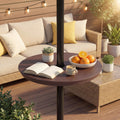 ELLEGNT 20 in Adjustable Patio Umbrella Table-Outdoor  Table for 1.5 in/1.9 in Umbrella Poles Coffee
