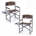 ELLEGNT 2 PCS Lightweight Folding Camping Chair, Portable Director Style with Side Table, Camouflage