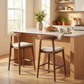 ELLEGNT 2 PCS Curved Back Bar Stools-Counter Height Upholstered Cushioned Seats for Kitchen Island or Pub Table