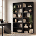 ELLEGNT 2 PCS 6-Tier Open Shelves Bookshelf with Anti-Tipping Kits- Storage Rack for Living Room, Bedroom, Study, Black