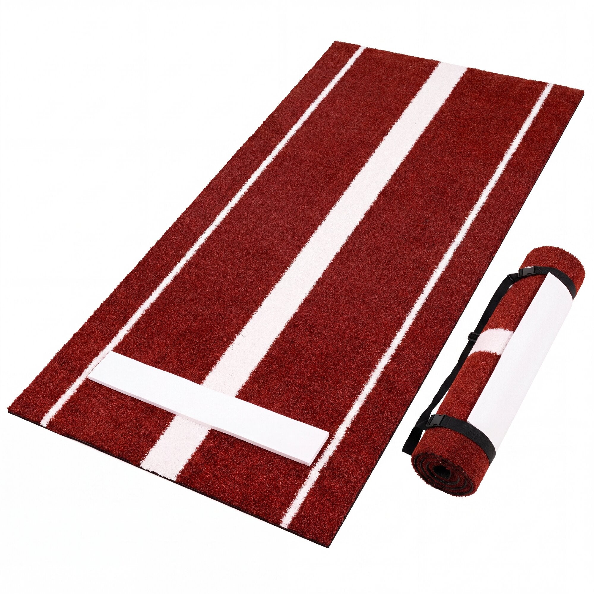 ELLEGNT Anti?Fade Turf Softball Pitching Mat with Pitching Mound, Anti?Slip Foam Backing, Red