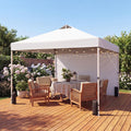 ELLEGNT Pop up Canopy Tent-10x10 FT, Wheeled Storage Bag, 4 Sandbags for Weight, White