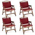 ELLEGNT 4 PCS Portable Folding Bamboo Camp Chair-900D Oxford, 330LBS Capacity, Lightweight for Travel, Beach, Fishing, Picnic, Patio