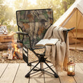 ELLEGNT 1 PCS Goplus 360¡ã Swivel Hunting Chair-Folding Outdoor Seat with Cup Holder, Storage Pockets, and Cozy Backrest, Camo
