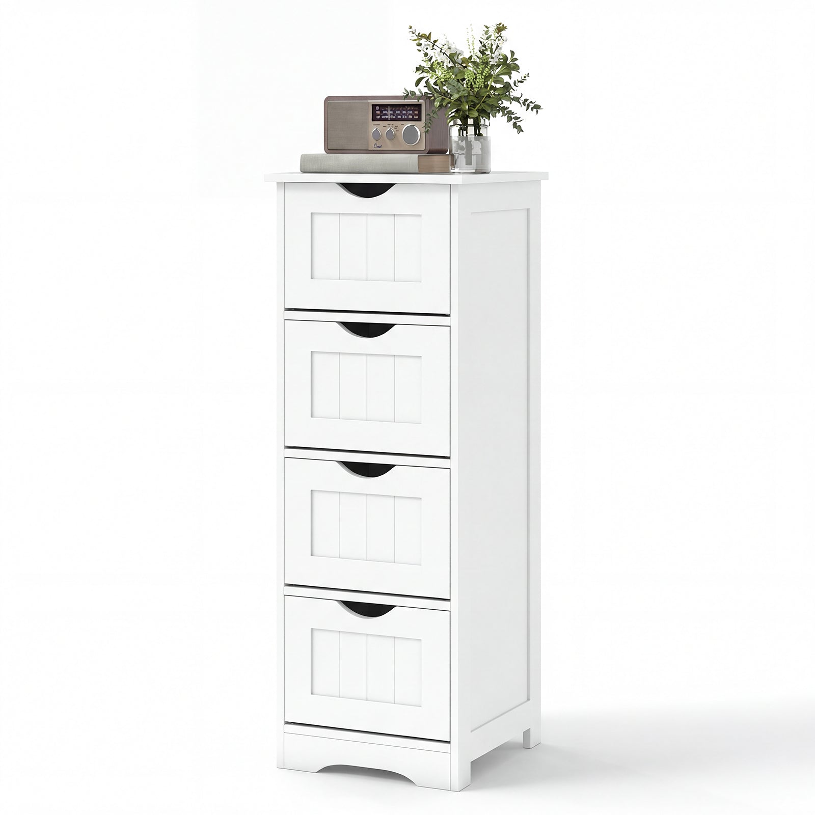 ELLEGNT 32.5 in Tall Bathroom Floor Cabinet with Anti-Tip Device-Freestanding for Bathroom Storage White