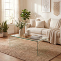 ELLEGNT Living Room Accent Table-Tempered Glass Cocktail Coffee Table, Side Table Furniture