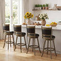 ELLEGNT 4 PCS and 30 in Swivel Bar Stools with Solid Rubber Wood Frame-Kitchen Island Counter Stools