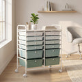 ELLEGNT 12 Drawer Rolling Art Cart-Storage Organizer for Craft Supplies, Tools, Scrapbook Paper, Office, School, Gradient Green