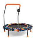 ELLEGNT 36 Inch Toddler Trampoline with Detachable Handle-Kids Indoor Mini Trampoline with LED Lights and Bluetooth Speaker, Fun Gift for Children