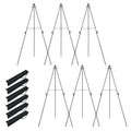 ELLEGNT Portable Tripod Easels Set of 6-Includes Carry Bags, Anti?Slip Pads and Adjustable Card Slots