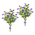 ELLEGNT 2 PCS Artificial Sophora Japonica Trees with Ground Spikes- Locust Blossoms for Home, or Outdoor Display White + Purple