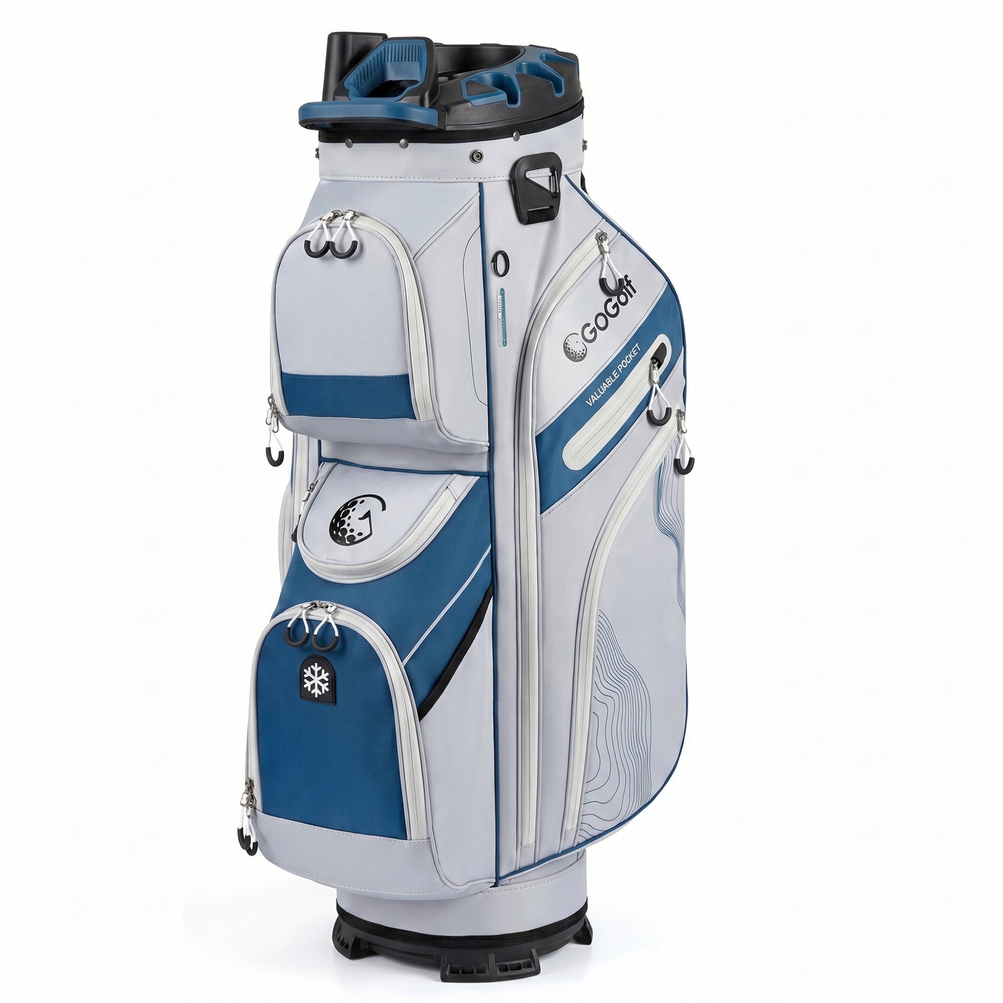 ELLEGNT 14?Way Full Length Divider Golf Cart Bag-Molded Lock Top, 11 Pockets for Storage, Gray + Navy
