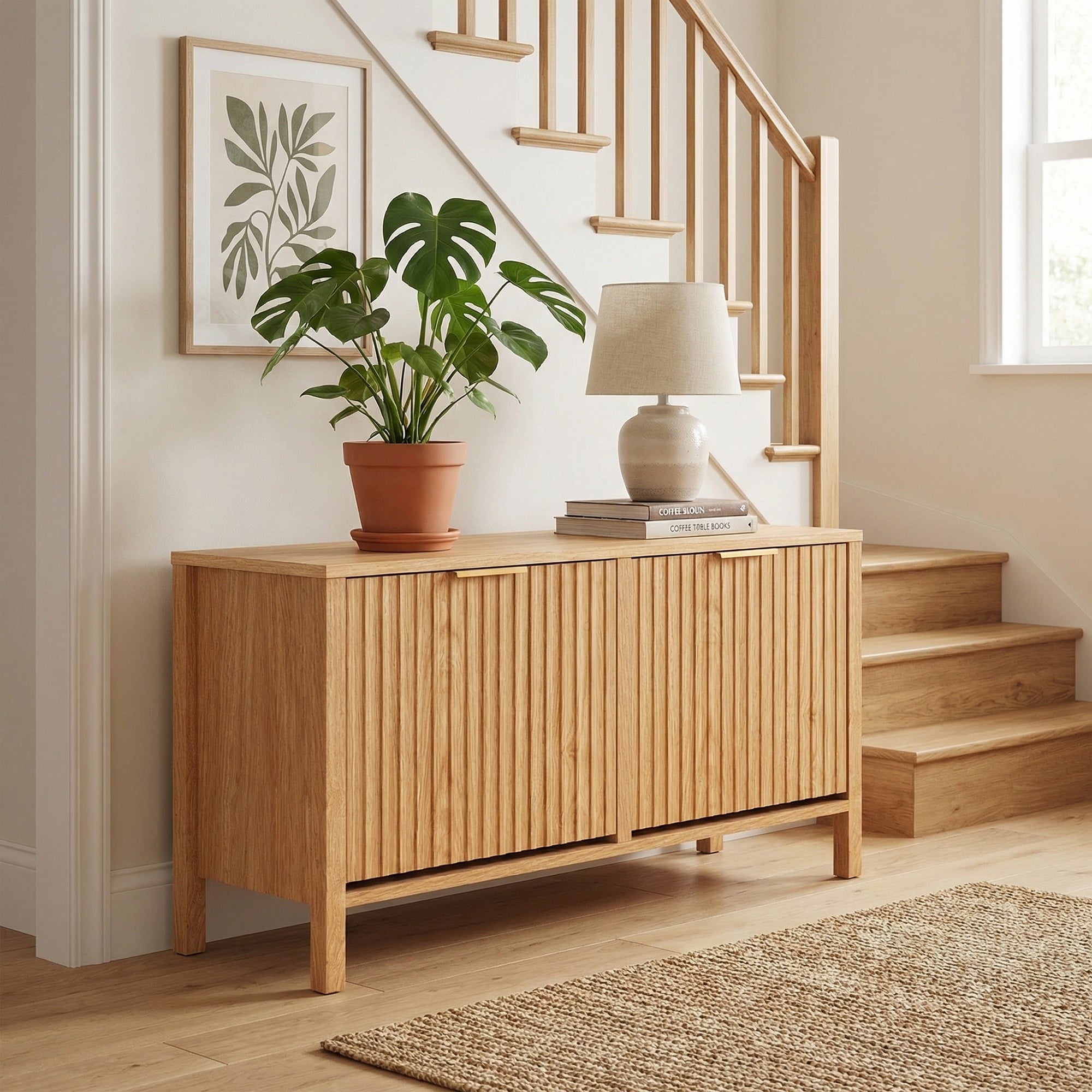 ELLEGNT Wooden Narrow Entryway Bench-2 Flip-Drawer Shoe Storage for Hallway, Mudroom, or Closet,Natural