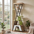 ELLEGNT 73 in Multi-level Cat Tower with Elevated Perch and Large Condo-Wooden Cat Tree with Dangling Balls, Green and Natural