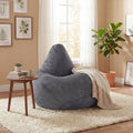 ELLEGNT Adult Bean Bag Chair-Soft Corduroy Cover and Sponge Filling for Living Room, Bedroom, or Dorm Dark Gray