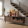 ELLEGNT TV Stand Media Console for 65 Inch TVs, Entertainment Center with Drawer and Cabinet Brown