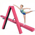 ELLEGNT Folding Gymnastic Beam with Handles-7FT Portable Floor Balance Beam for Gymnasts
