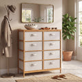 ELLEGNT Removable Fabric Bin Dresser-8-Drawer Chest of Drawers for Closet, Hallway, Entryway