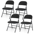 ELLEGNT 4 PCS Folding Chairs with Metal Frame and PVC Leather-Stackable Dining Chairs for Indoor